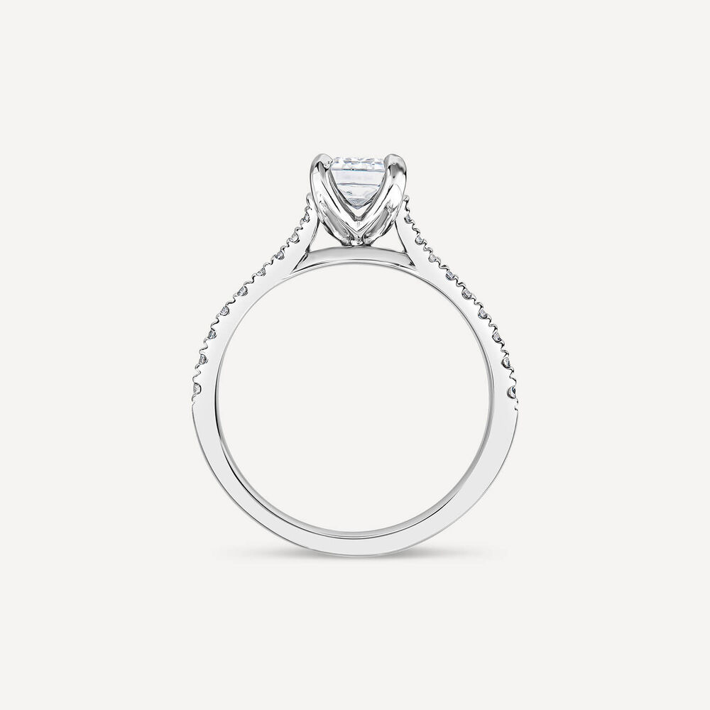 Born Platinum 1.20ct Lab Grown Emerald Cut & Diamond Sides Ring