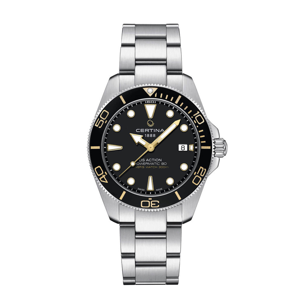 Certina DS Action Diver 40.5mm Black Dial Steel Bracelet Watch