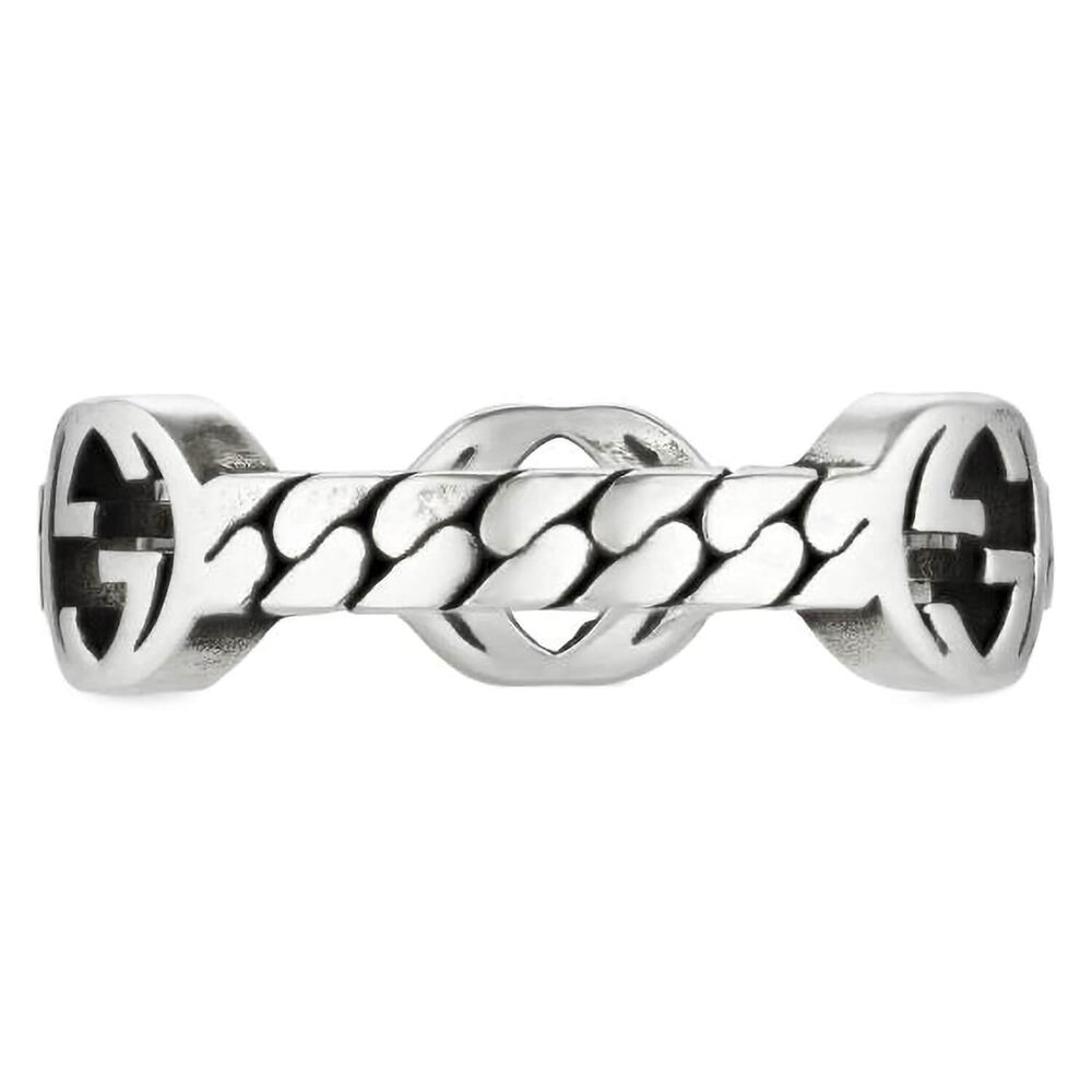 Gucci Interlocking G Sterling Silver Band Ring image number 3