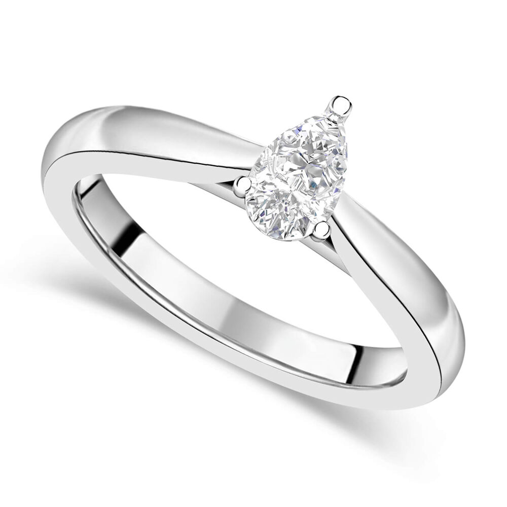 18ct White Gold 0.40ct Pear Diamond Orchid Setting Ring