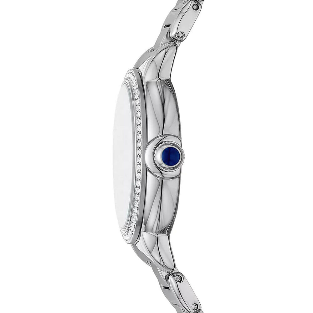 Emporio Armani Mia 32mm Blue Dial Cubic Zirconia Bezel Steel Bracelet Watch image number 3