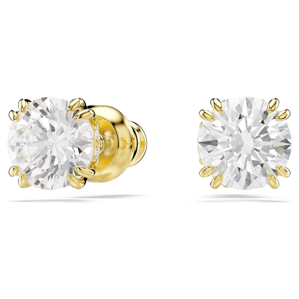 Swarovski Stilla Cubic Zirconia 18ct Yellow Gold Finished Stud Earrings