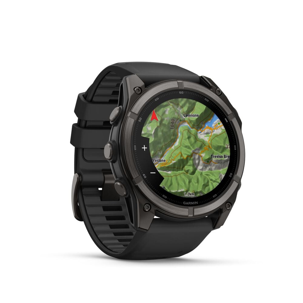 Garmin fenix 9 51mm Carbon Grey DLC Titanium Black Silicone Strap Watch