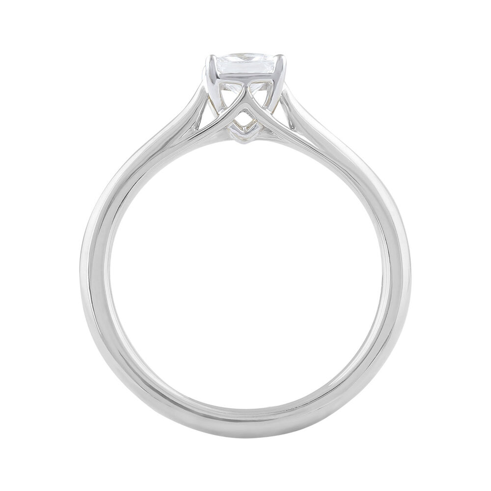18ct White Gold 0.40ct Princess Diamond Orchid Setting Ring image number 2
