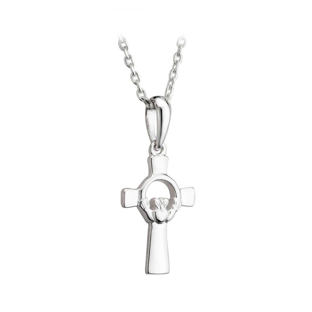 Sterling Silver Claddagh Cross Pendant image number 0