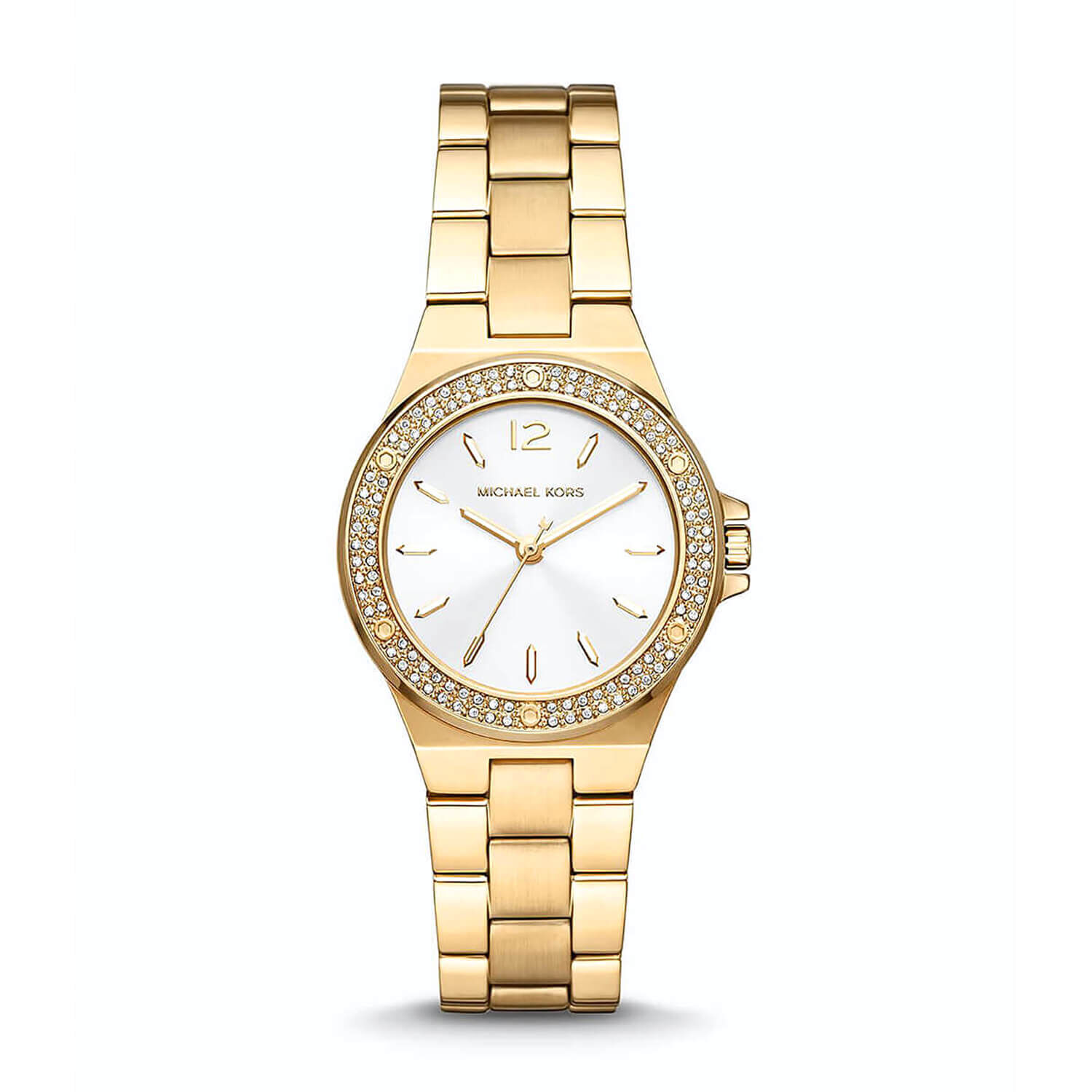 Michael Kors Lennox 33mm Silver Dial Yellow Gold Bracelet Ladies Watch