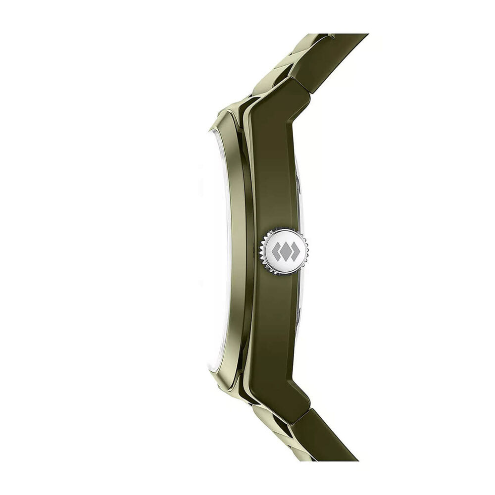 Fossil Everett 42mm Olive Green Dial & Silicone Strap Watch