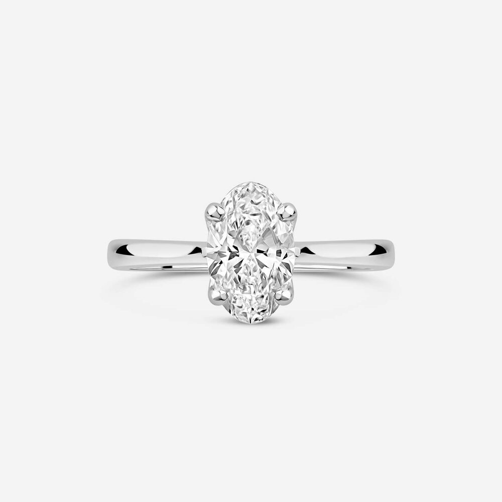 Born Platinum Lab Grown 1.50ct Solitaire Oval Diamond Ring image number 1