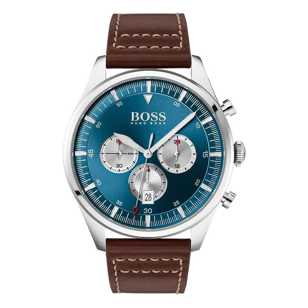 Hugo Boss Pioneer Blue Dial Chronograph 44mm Mens Watch image number 0