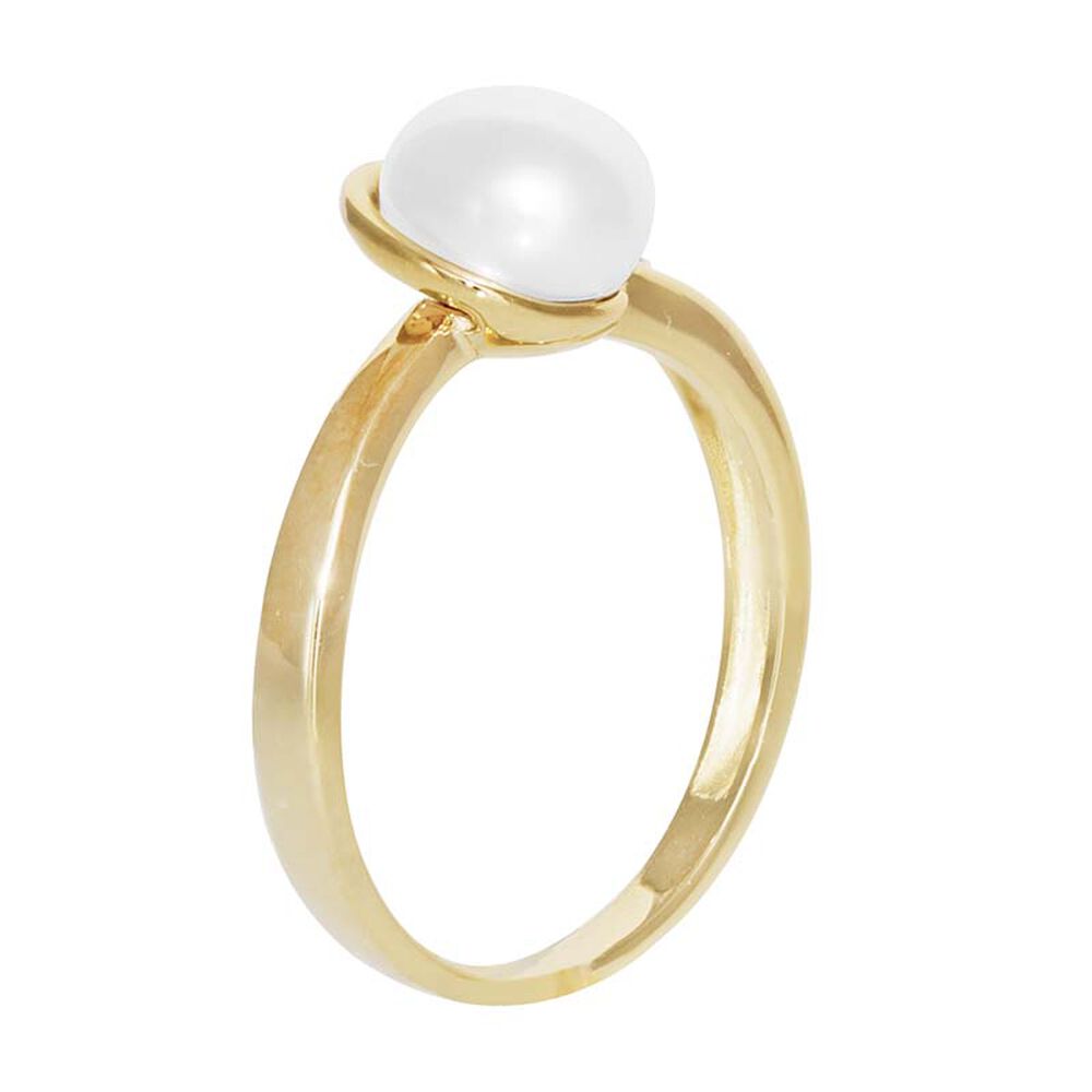 9ct Gold Freshwater Cultured Pearl Open Loop Ring image number 3