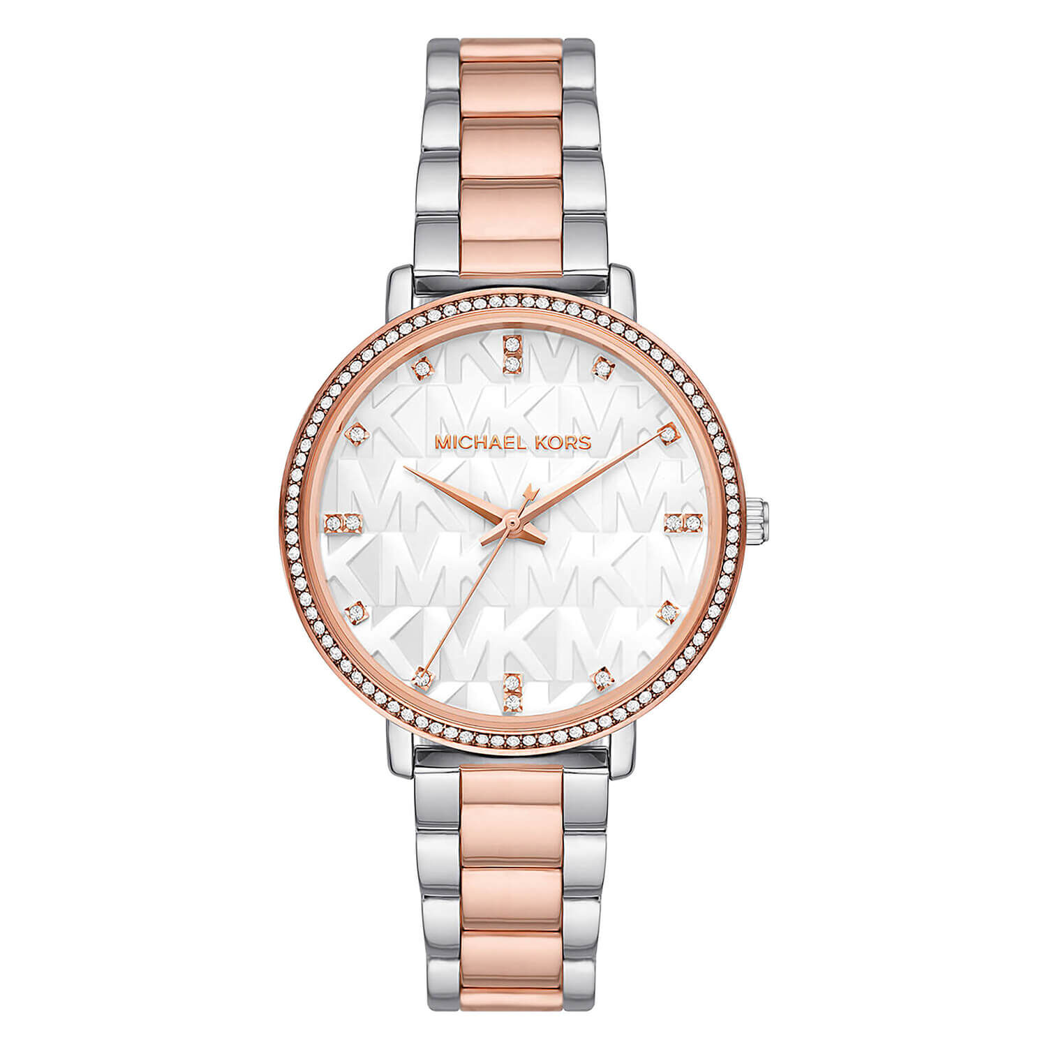 Michael kors white rose gold sale watch