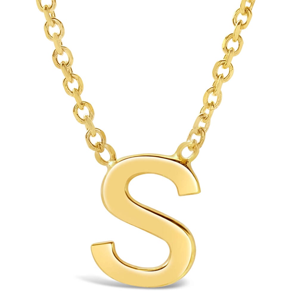 9 Carat Yellow Gold Petite Initial S Necklet (Chain Included) image number 0