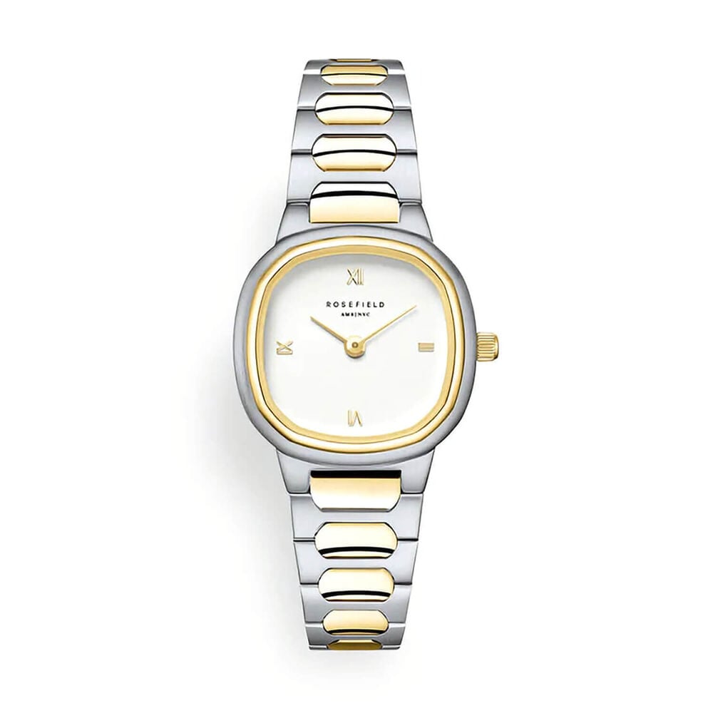 Rosefield Gaia XS 25mm White Dial Two Tone Stainless Steel Bracelet Watch