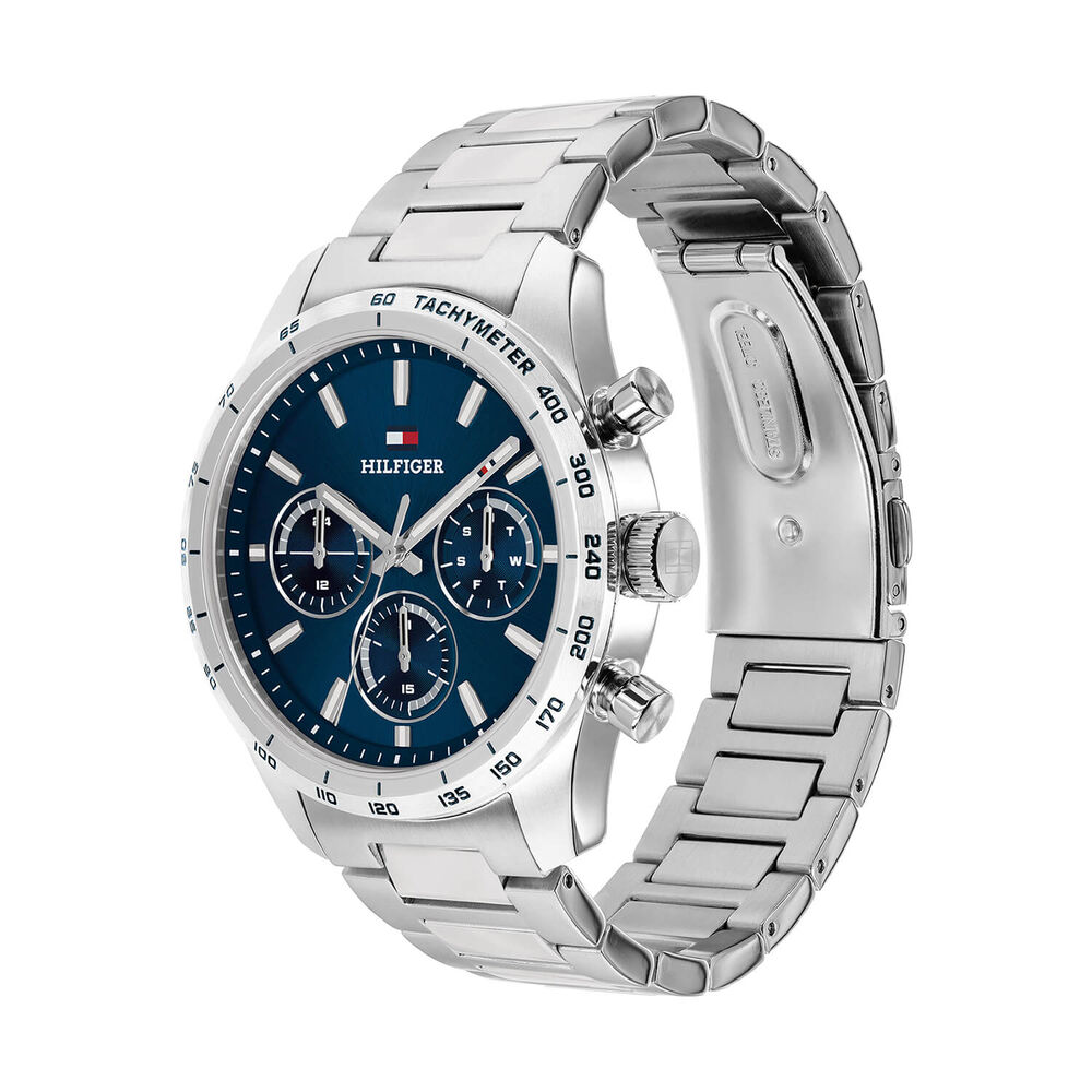 Tommy Hilfiger 42mm Blue Dial Steel Bracelet Watch