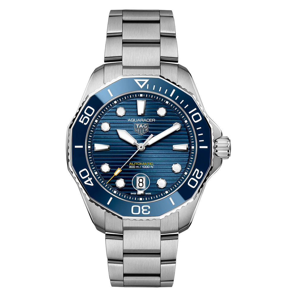 TAG Heuer Aquaracer Diver 43mm Blue Dial Black Bezel Steel Case Bracelet Watch