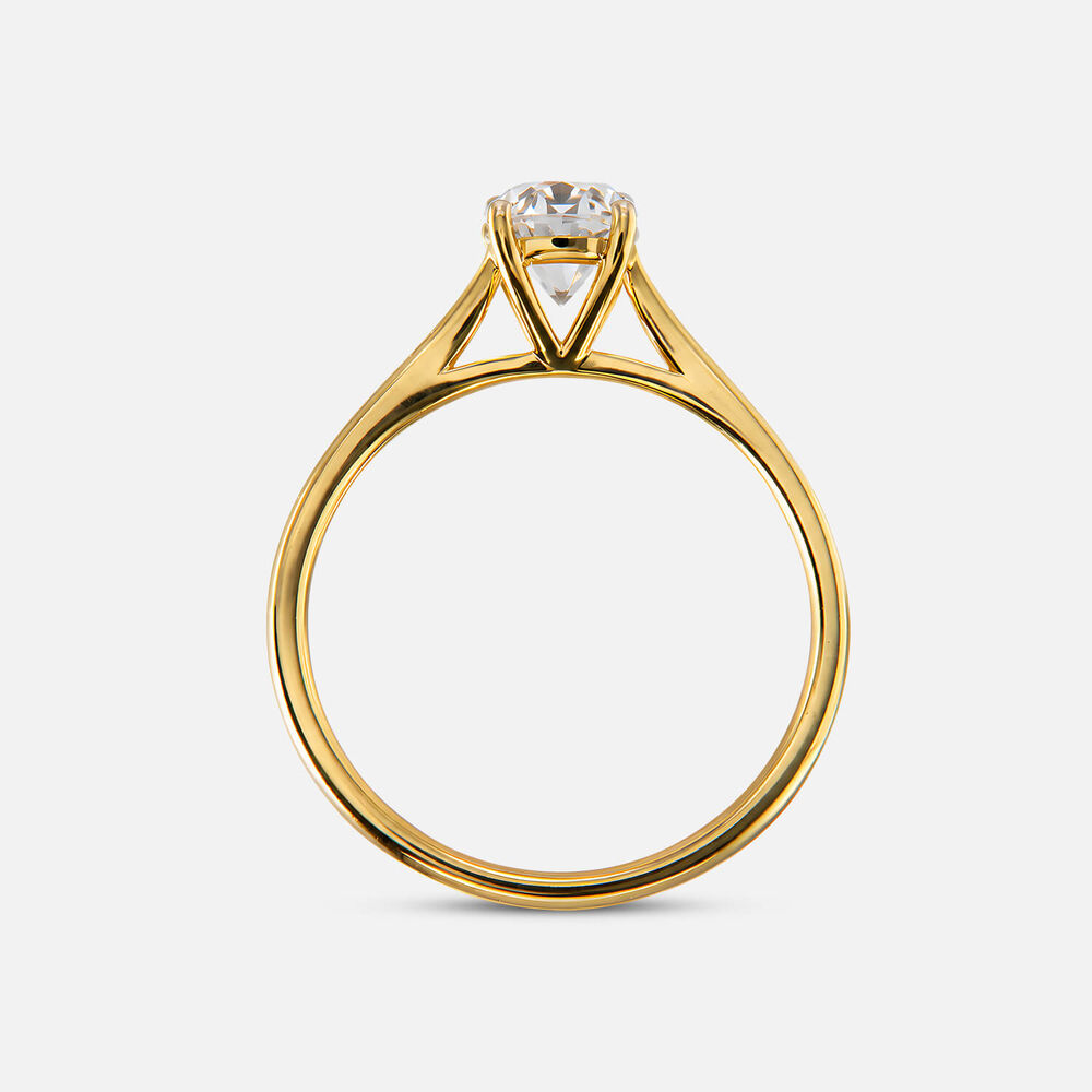 Classic 18ct Yellow Gold 0.50ct Round Brilliant Diamond Four Claw Solitaire Ring