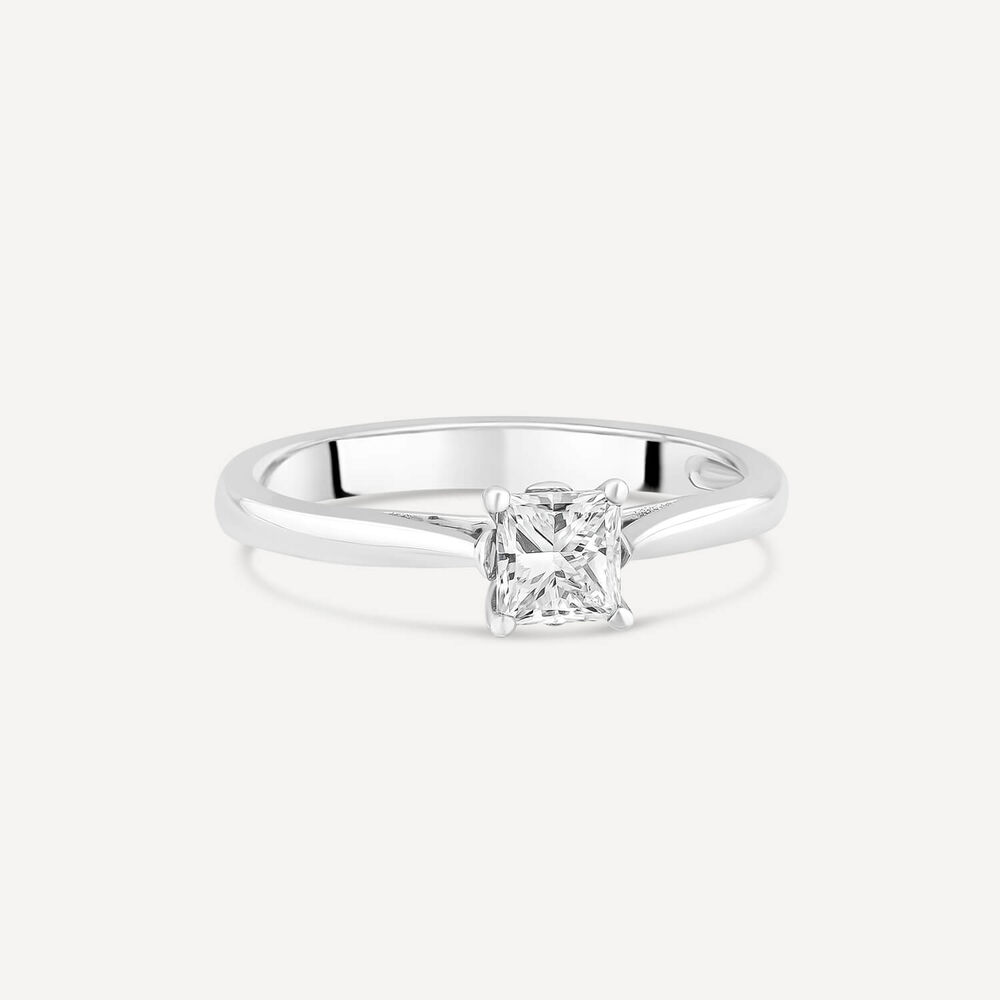 Platinum Princess Cut 0.50ct Tulip Setting Engagement Ring image number 2
