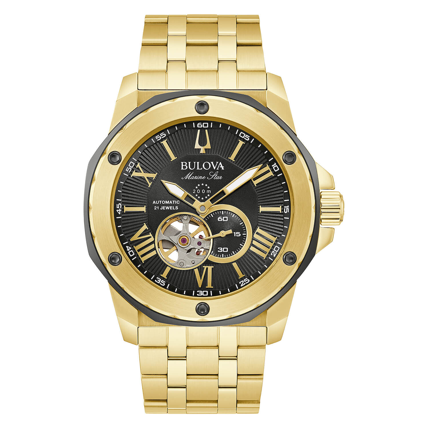 Bulova men's watches black gold 2025