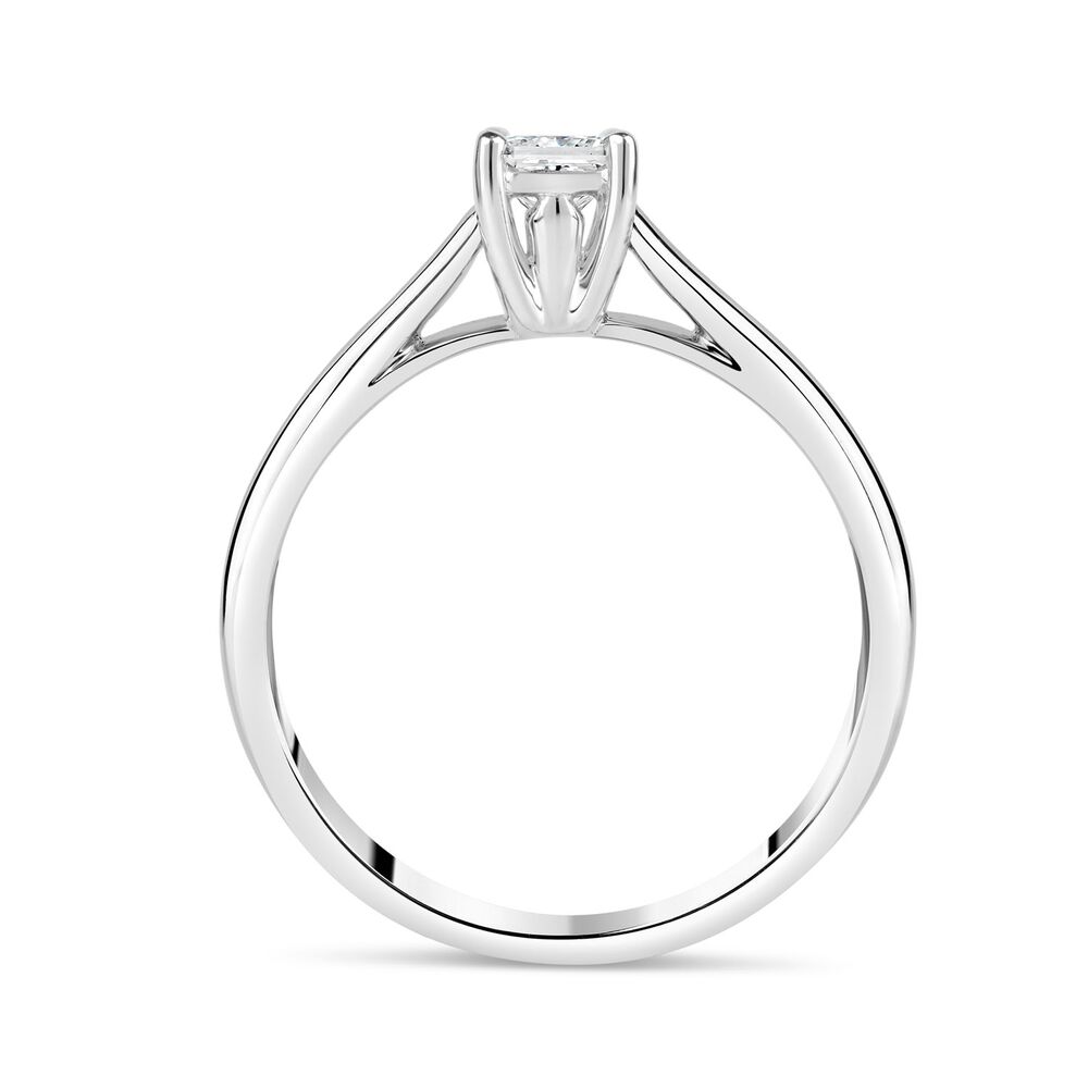 18ct White Gold 0.50ct Princess Diamond Tulip Setting Ring image number 2