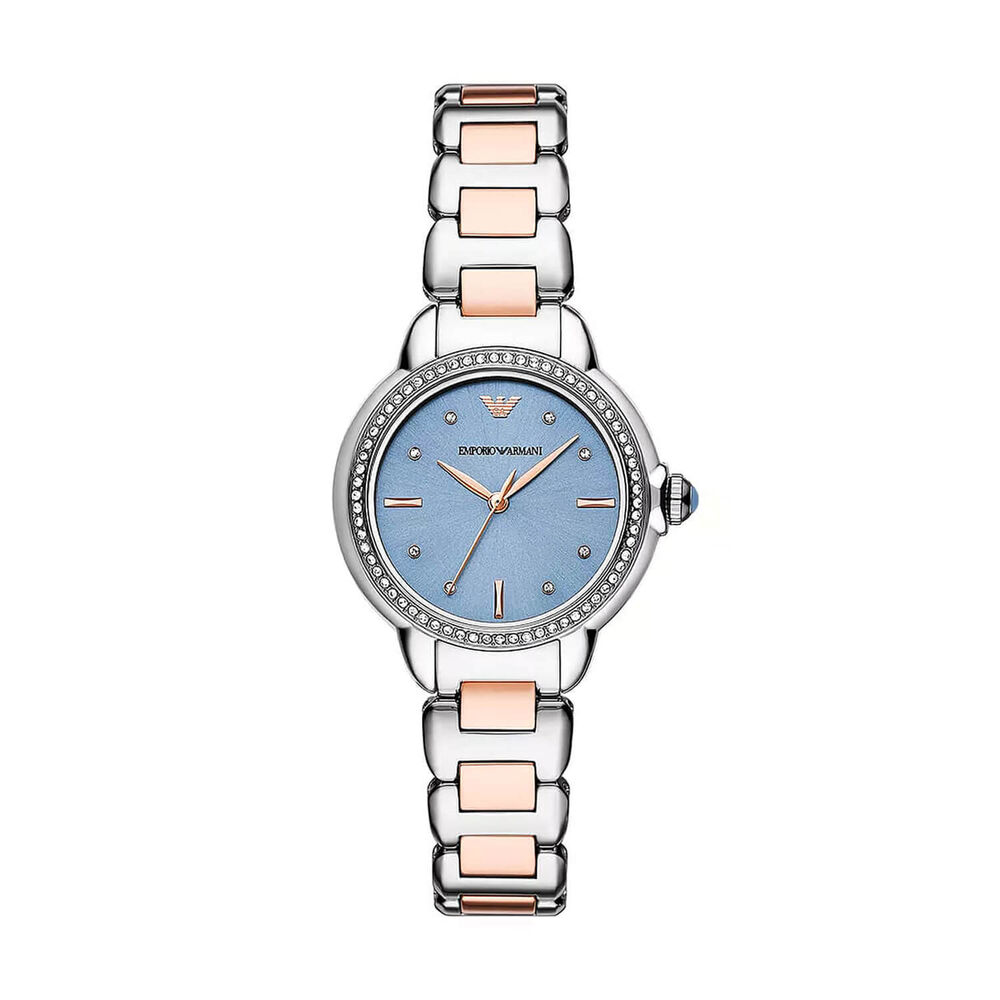 Emporio Armani 32mm Blue Dial Two-Tone Steel Bracelet Watch image number 0