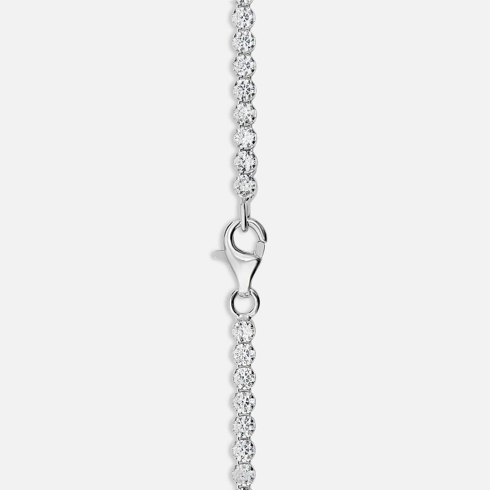 Sterling Silver Single Row Crystal Necklet