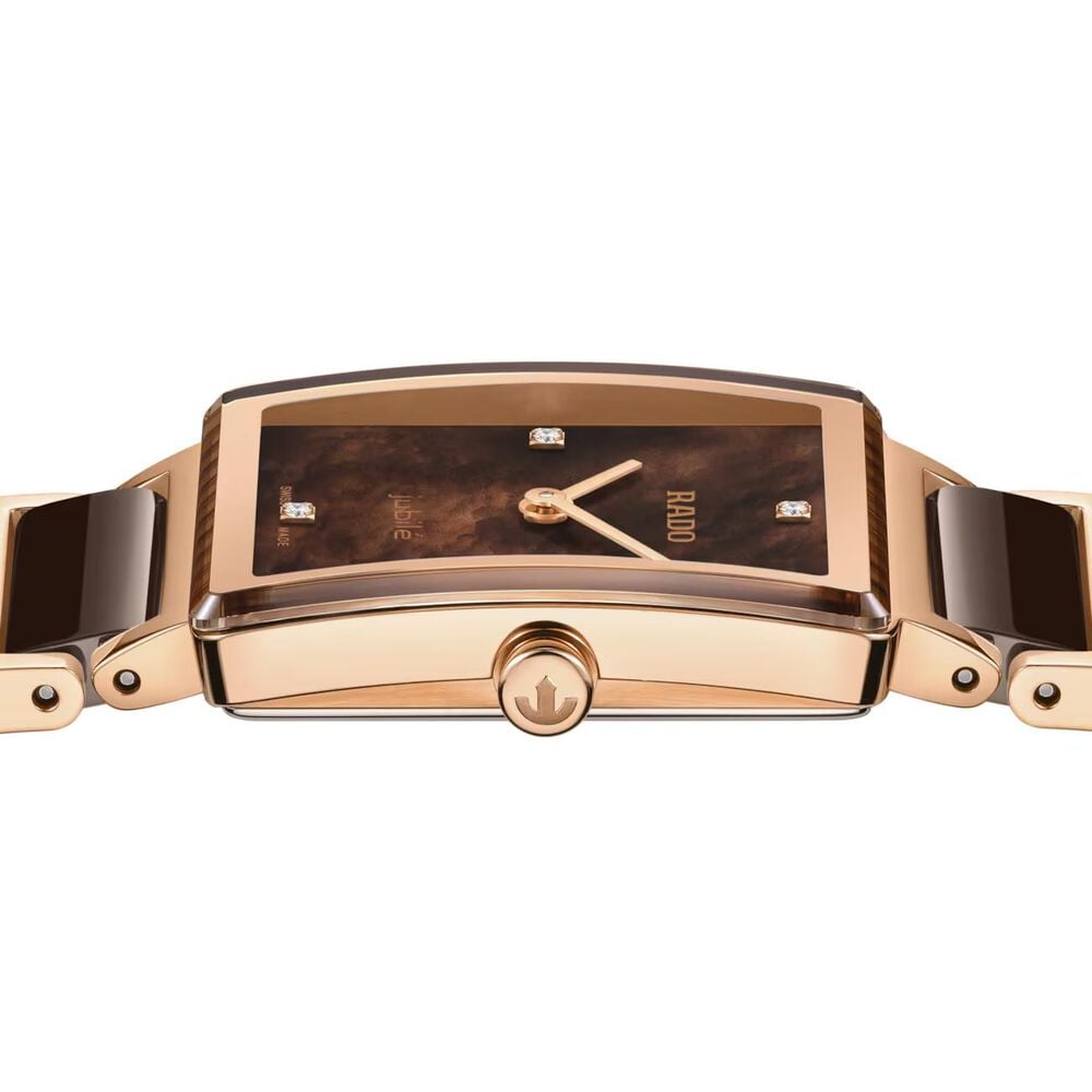 Rado Integral 23mm Brown Mother of Pearl Dial Two Tone Steel & Ceramic Bracelet Watch