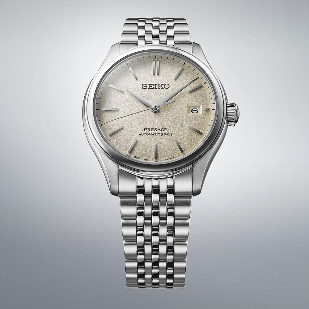 Seiko Presage Classic Series 'Shiro-iro' 40mm White Dial Steel Bracelet Watch image number 3