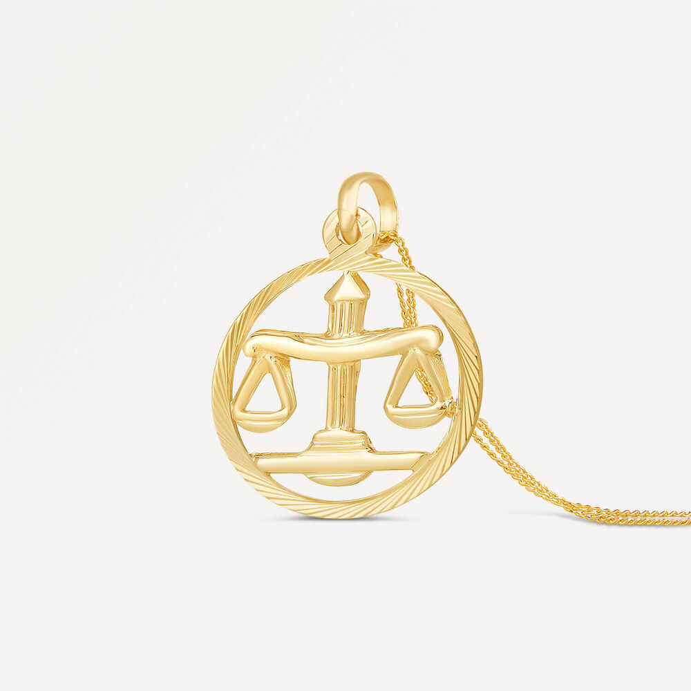 9ct Libra Zodiac Pendant (Chain Included)