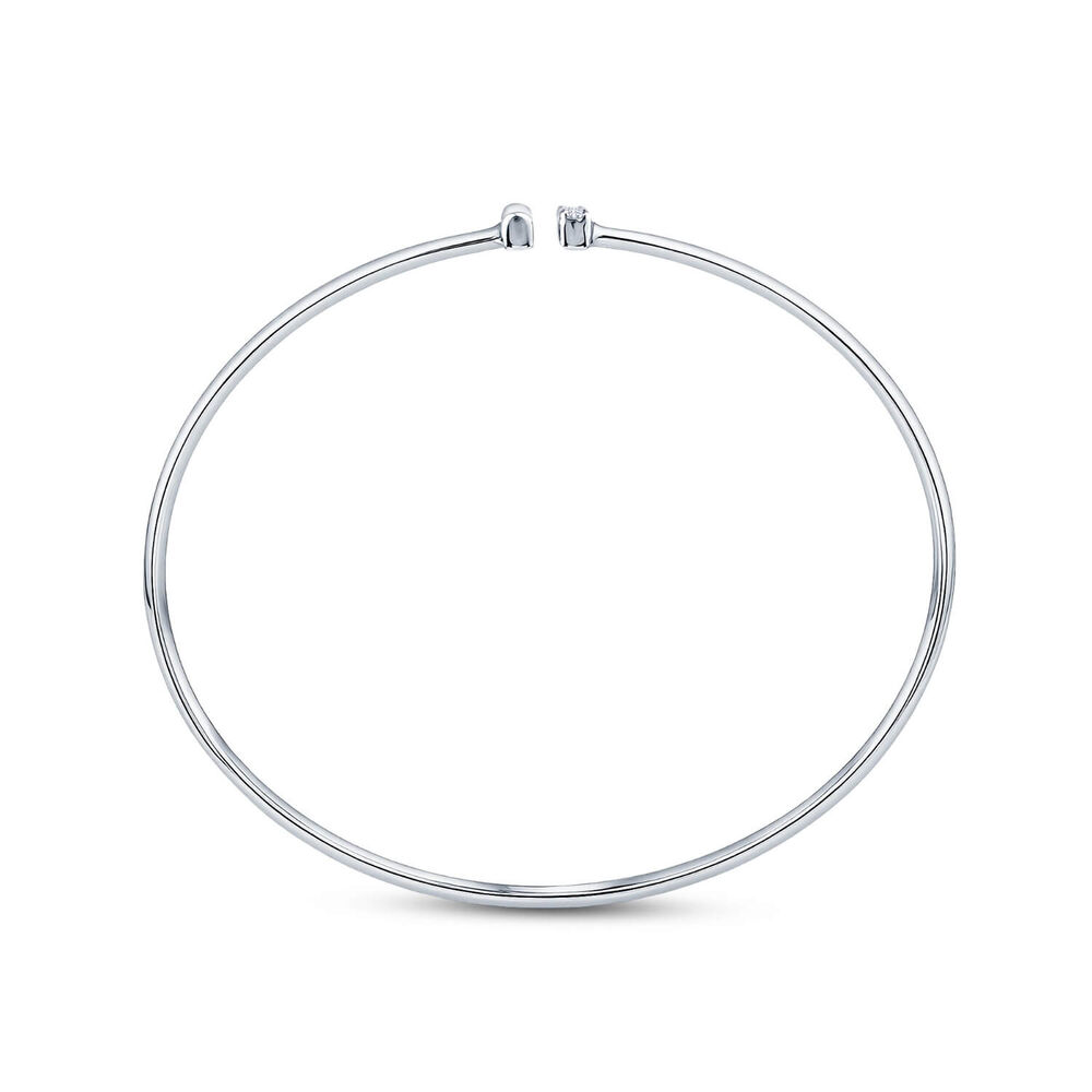 Born Axis Sterling Silver 0.30ct Lab Grown Diamond Two Bar Bangle