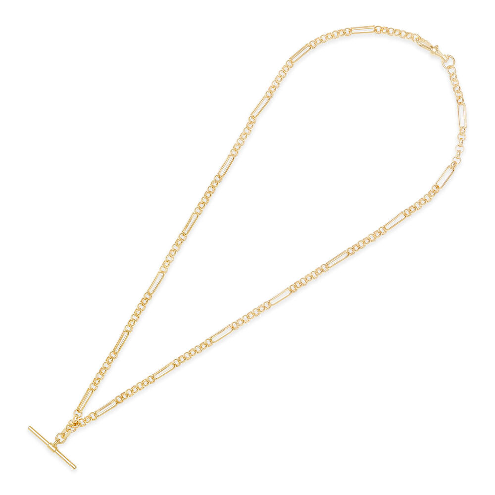 9ct Yellow Gold Belcher Albert T-Bar Necklet image number 3