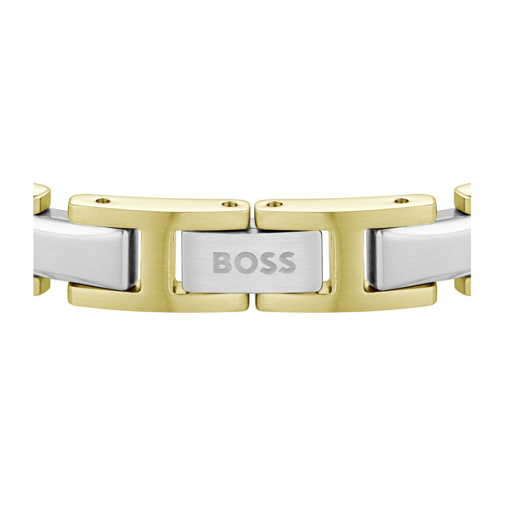 BOSS Nolan Two Tone Gold Stainless Steel H-Link Bracelet
