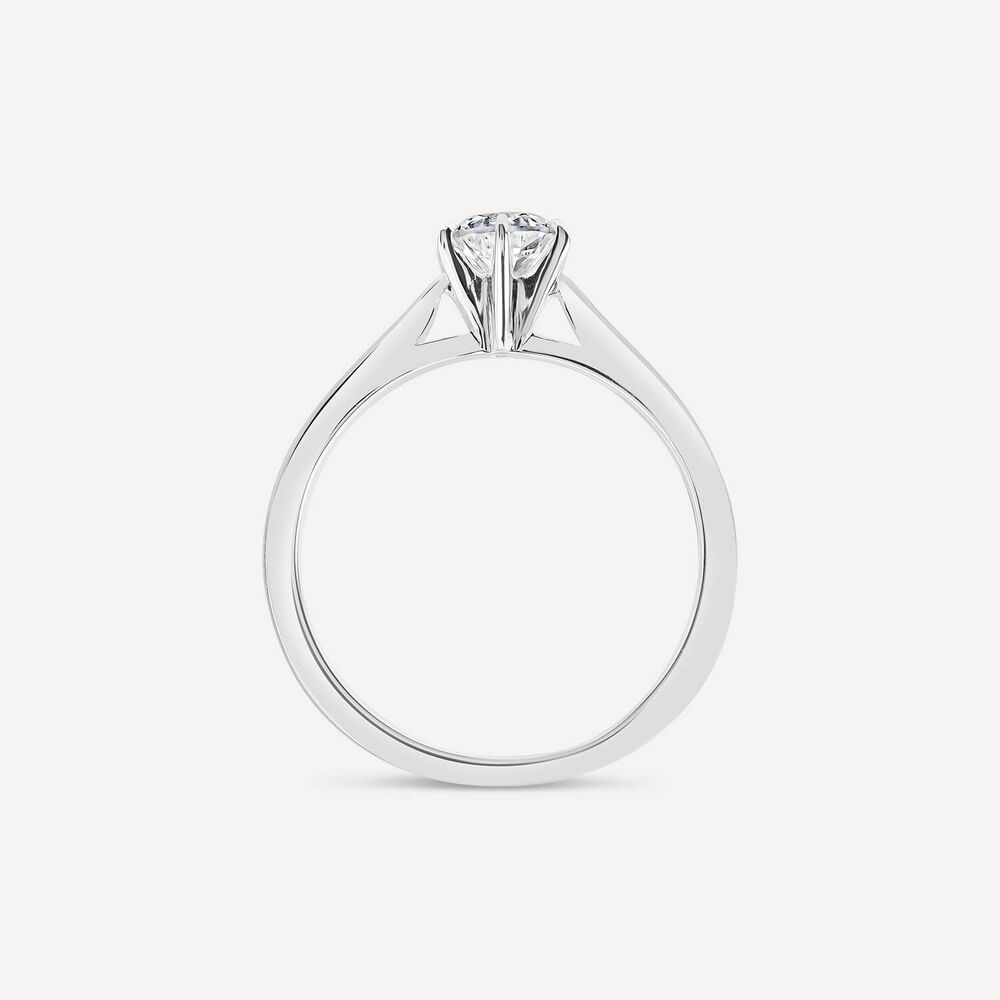Sterling Silver 6 Claw Cubic Zirconia Small Solitaire Promise Ring image number 3