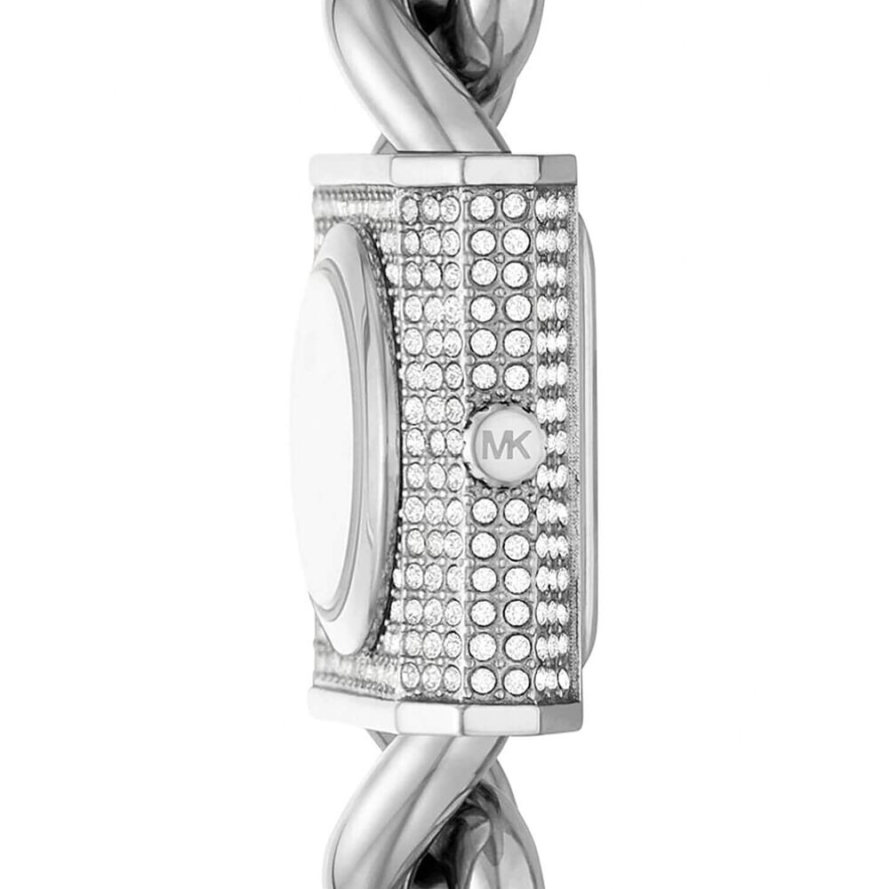 Michael Kors Chain Lock 25mm Cubic Zirconia & Steel Case Watch