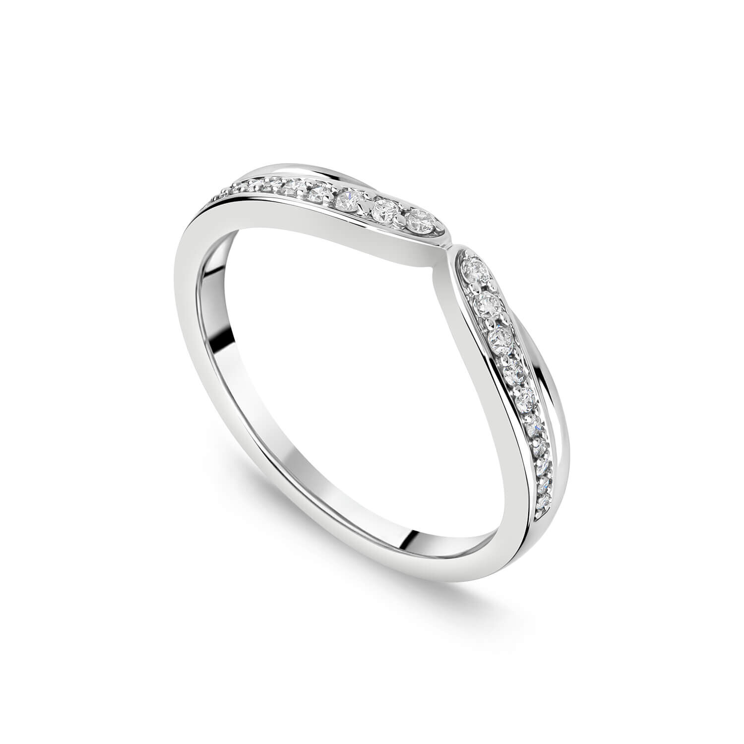 9ct white gold wishbone ring deals