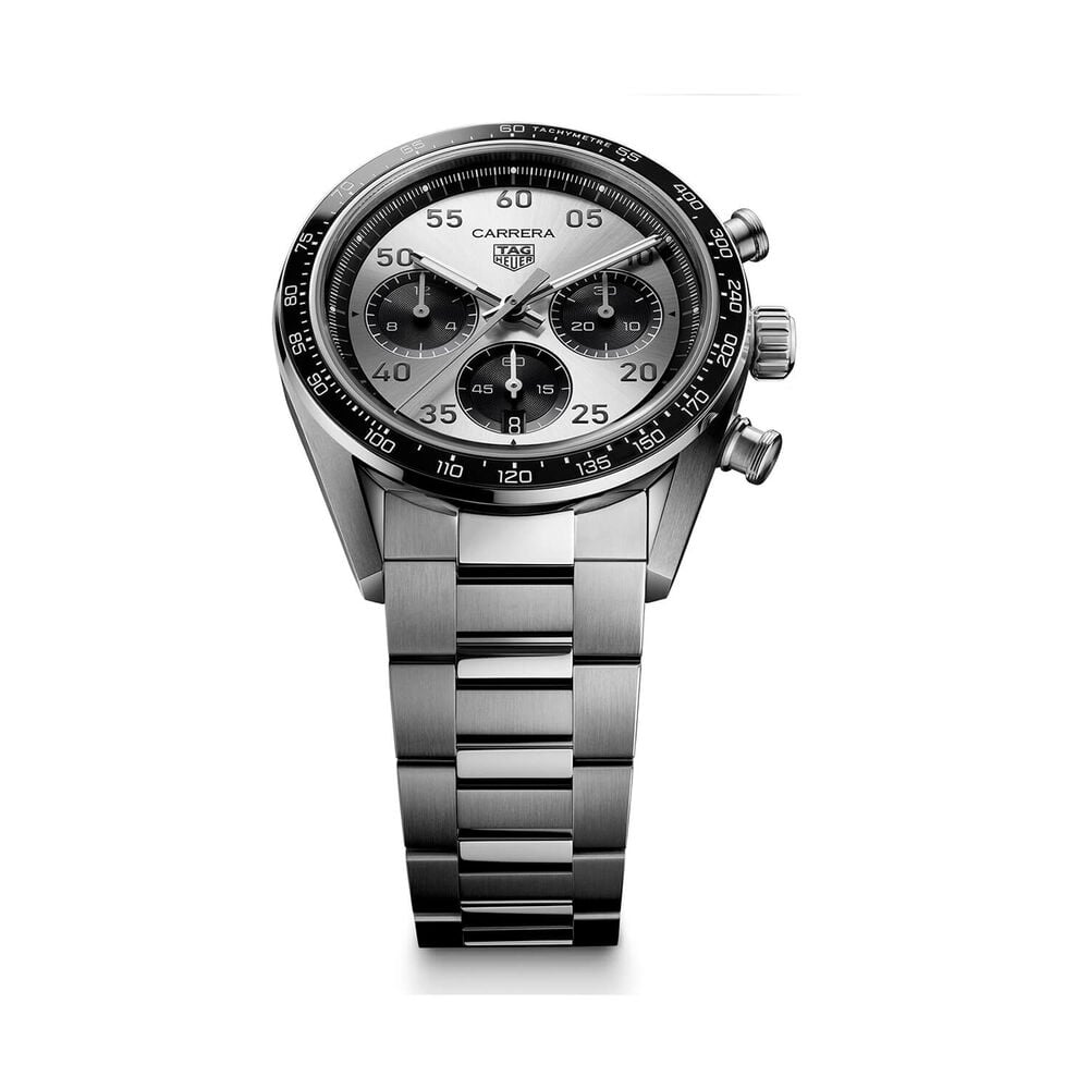 TAG Heuer Carrera Chronograph Sport 42mm Silver Dial Steel Bracelet Watch
