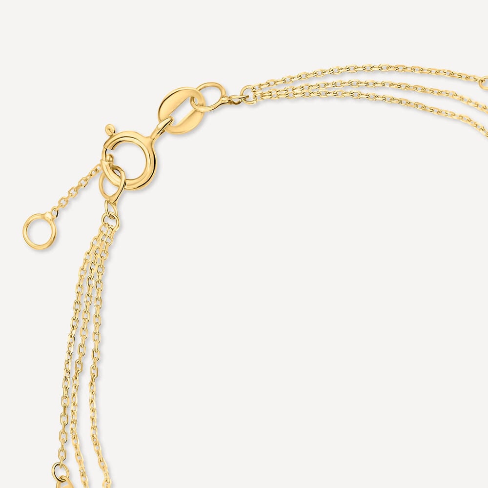 9ct Yellow Gold Three Strand Oval Polished Discs Bracelet image number 3