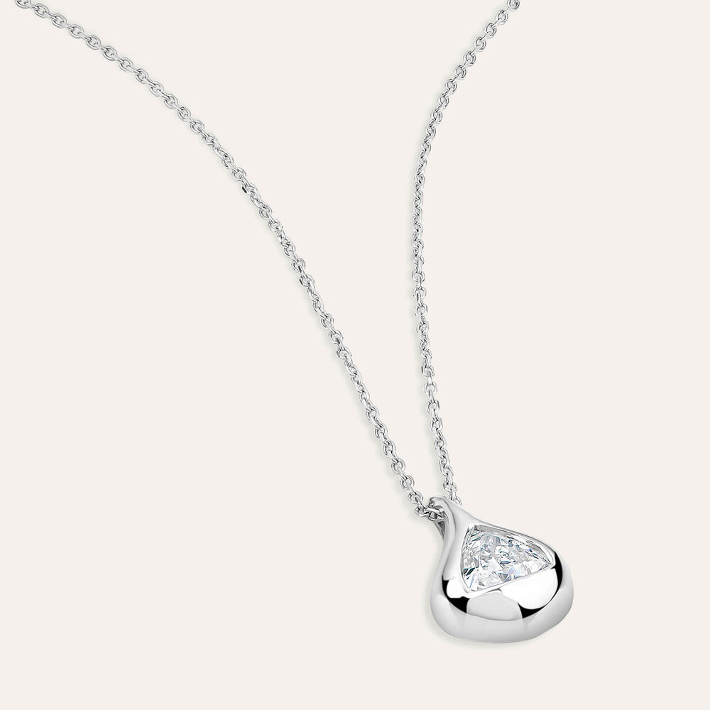 Born Orbit 9ct White Gold Lab Grown 0.50ct Trillion Cut Diamond Pendant