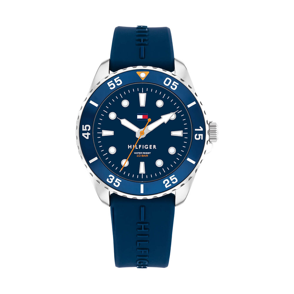 Tommy Hilfiger Boys 36mm Blue Dial Silicone Strap Watch