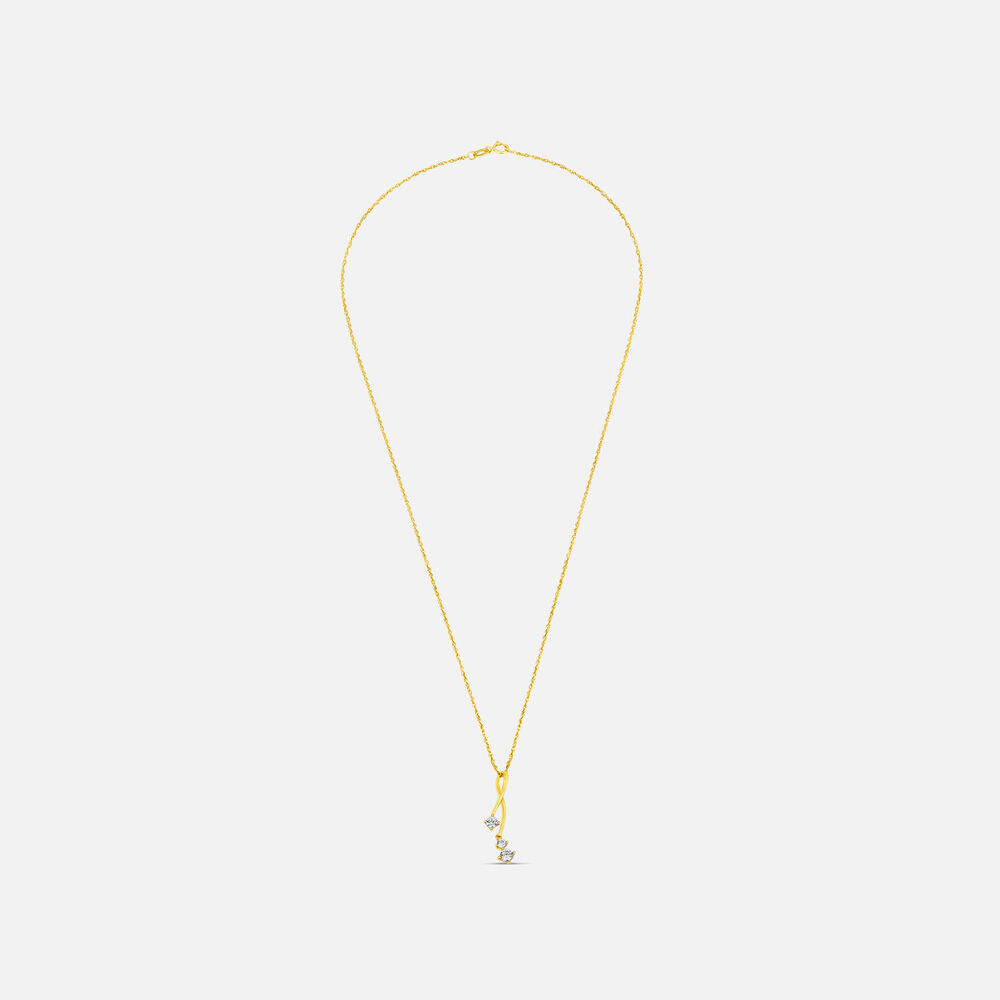 9ct Gold Cubic Zirconia Pendant (Chain Included)