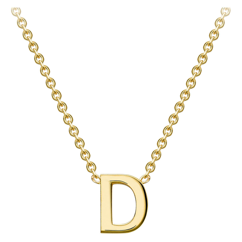 9 Carat Yellow Gold Petite Initial D Necklet image number 1