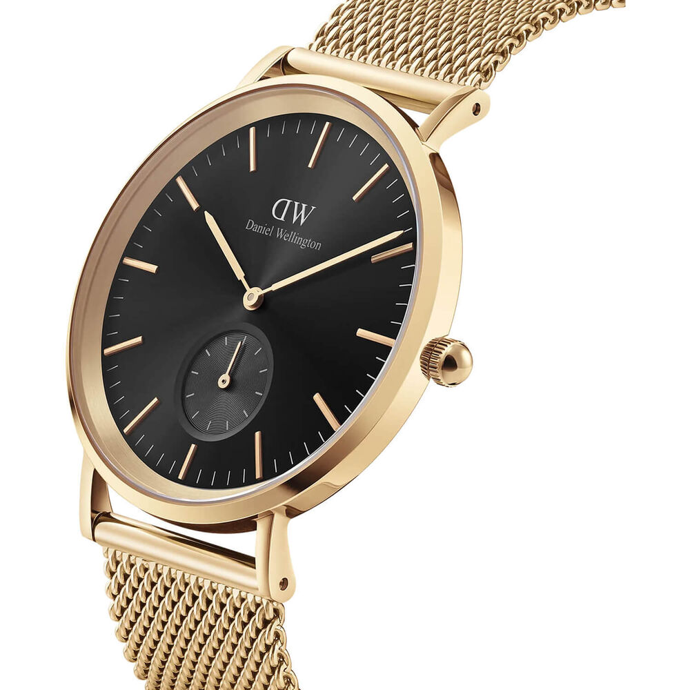 Daniel Wellington Classic 40mm Multi-Eye Evergold Onyx Dial Gold Mesh Bracelet Watch