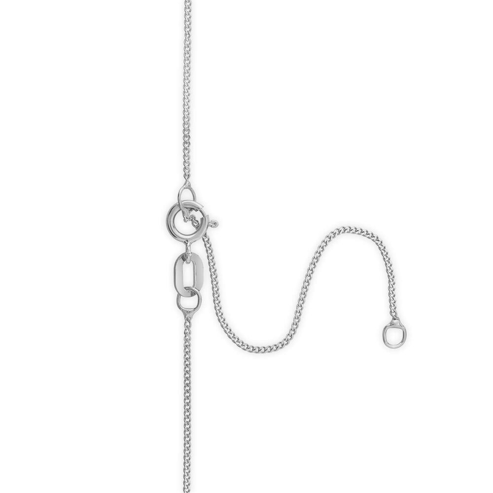 9ct White Gold 7mm Four Claw Cubic Zirconia Set Pendant (Chain Included) image number 2