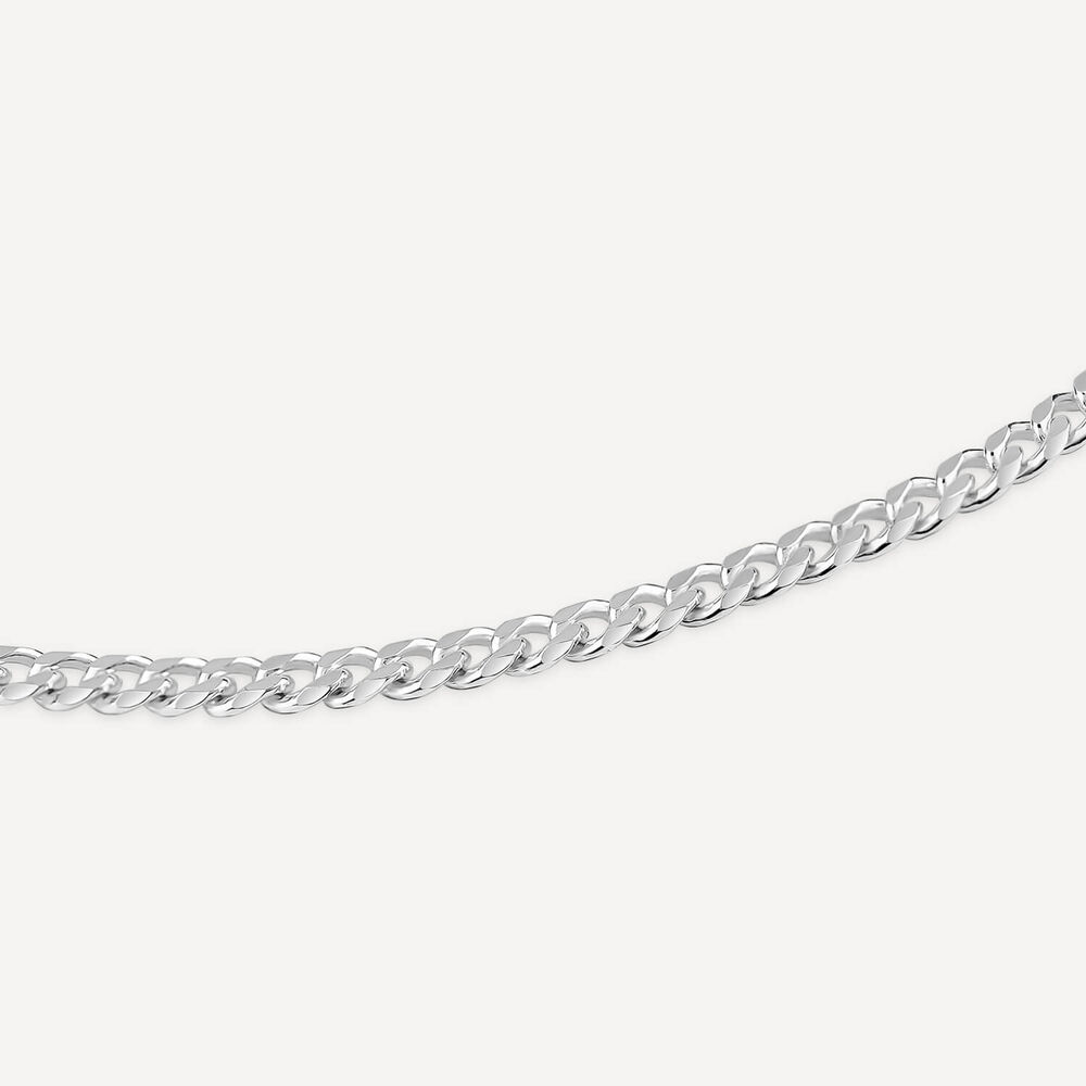 Sterling Silver Curb 20' Diamond Cut Men's Chain image number 3