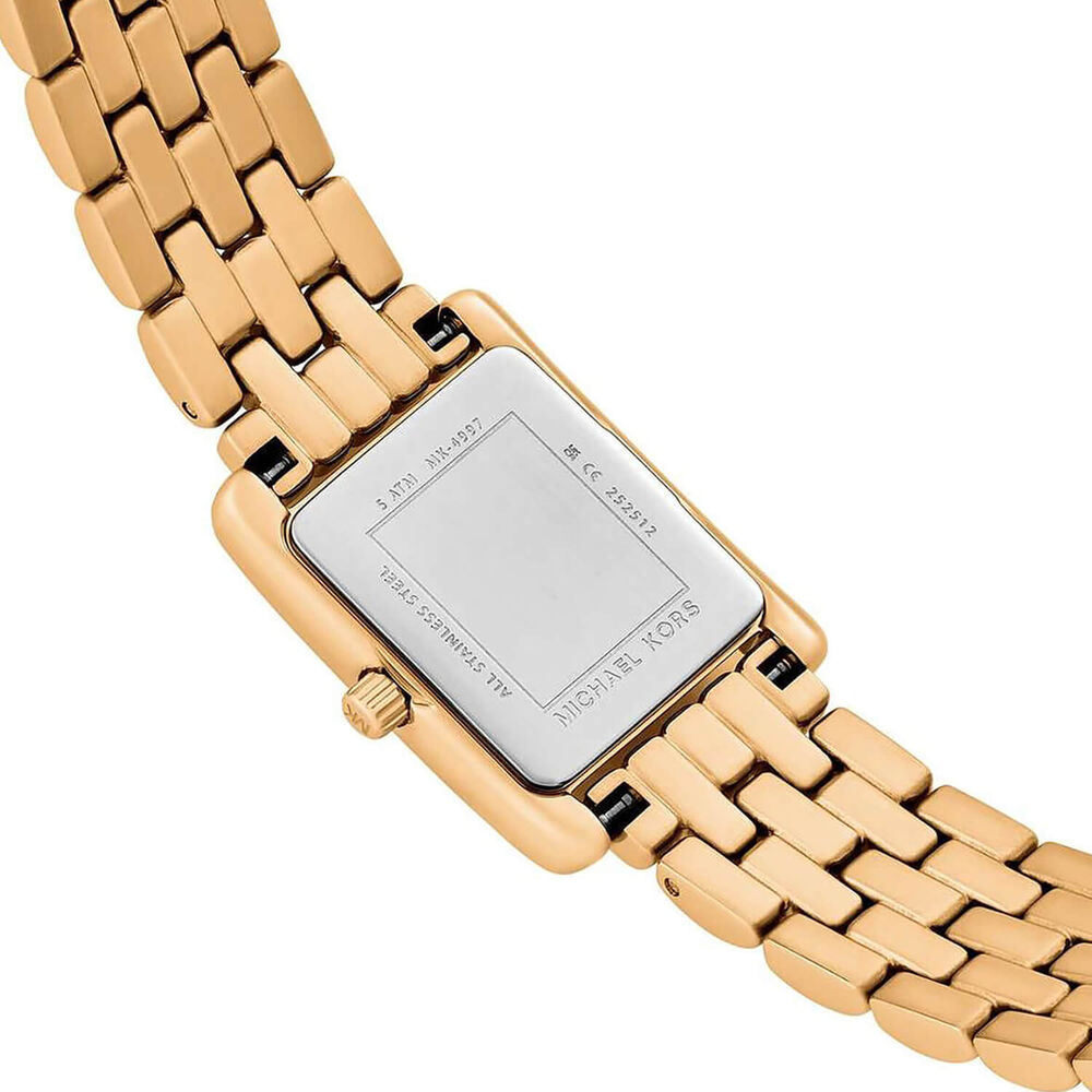 Michael Kors Petite Essex 20x27mm Gold Dial Yellow Gold Tone Stainless Steel Bracelet Watch