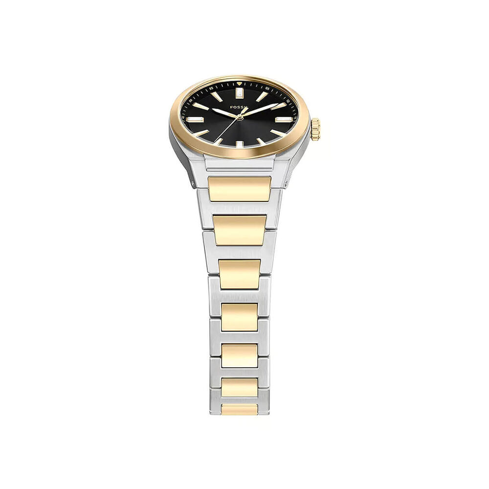 Fossil Everett 27mm Black Dial Two Tone Steel Bracelet Watch
