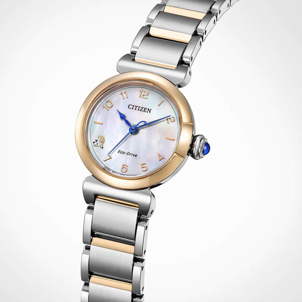 Citizen L Mae 26mm Mother of Pearl Dial Two Tone Stainless Steel Bracelet Watch image number 1