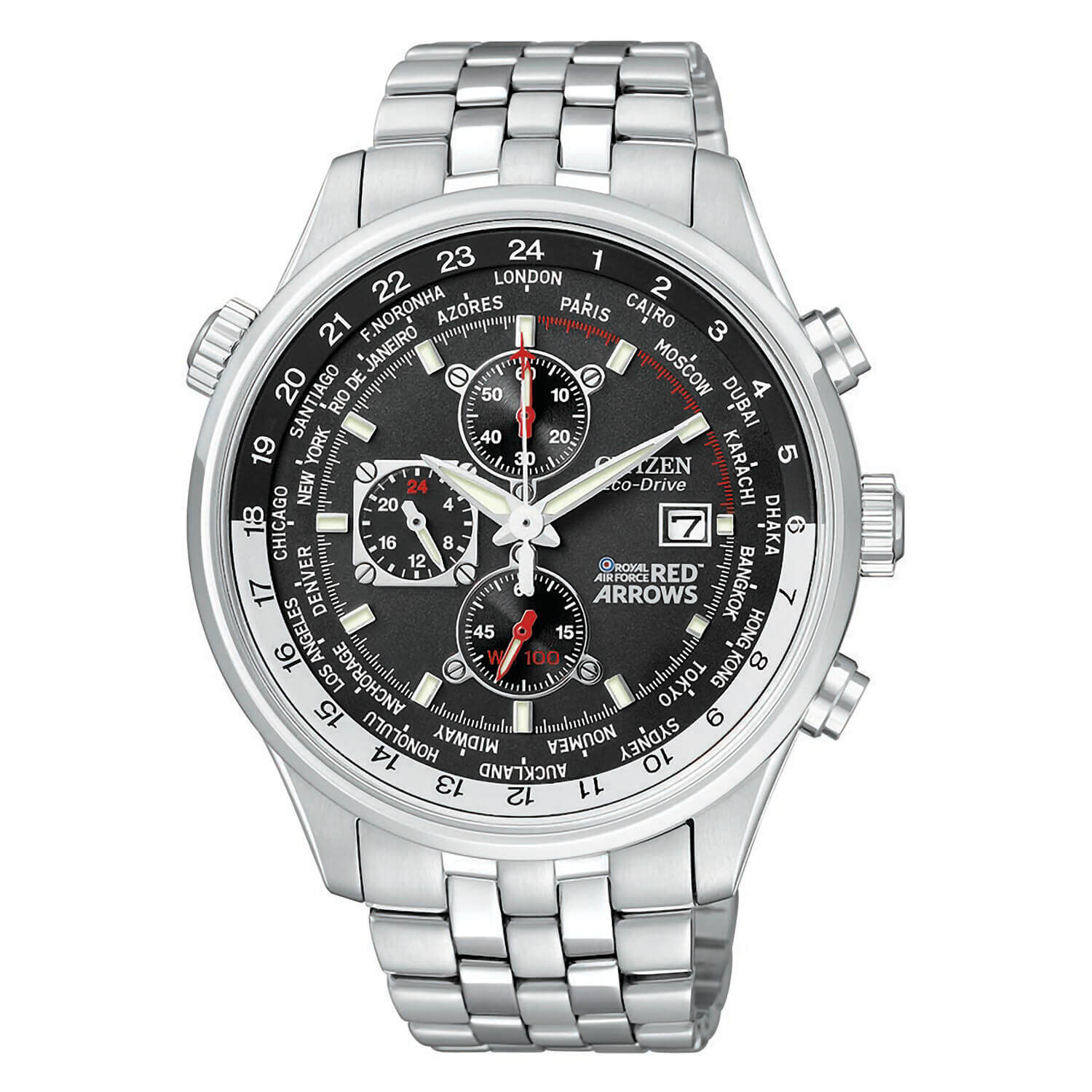 Citizen men's black dial clearance stainless steel bracelet watch