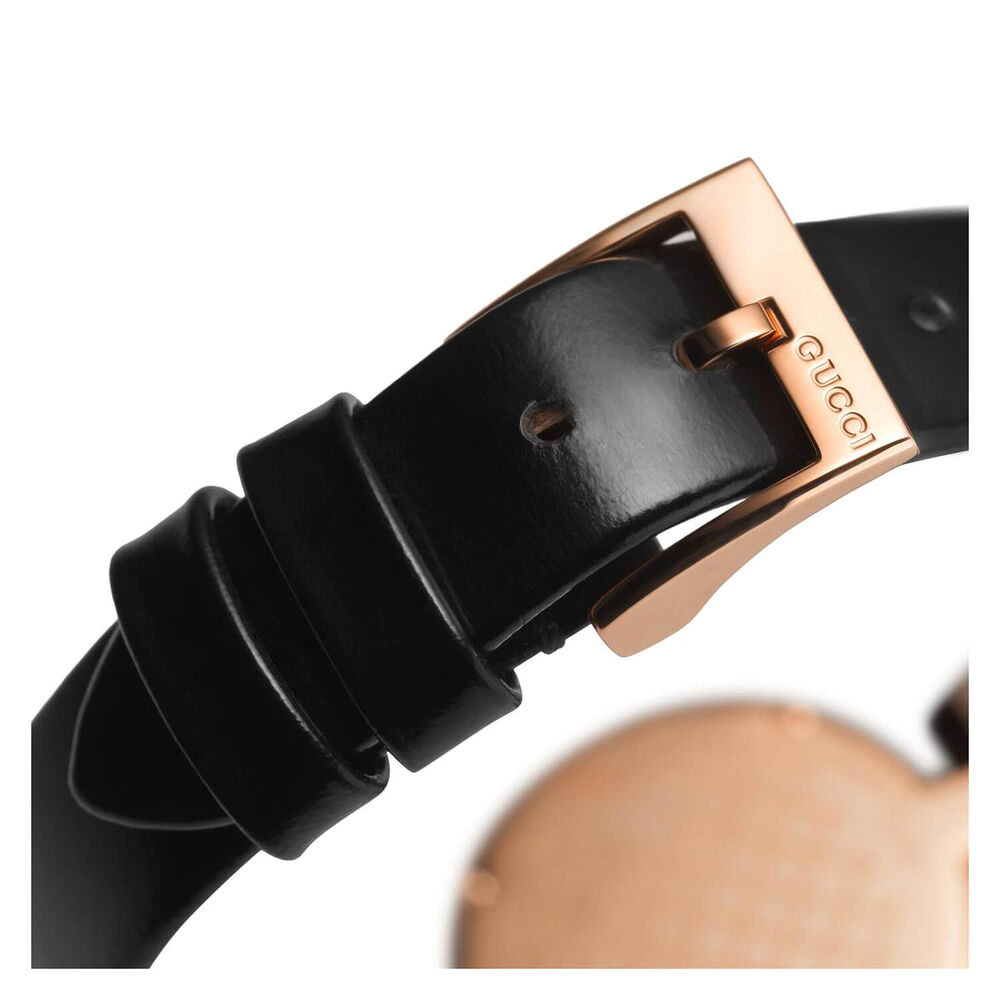 Gucci Diamantissima Ladies' Rose Gold-tone and Black Leather Strap Watch image number 12