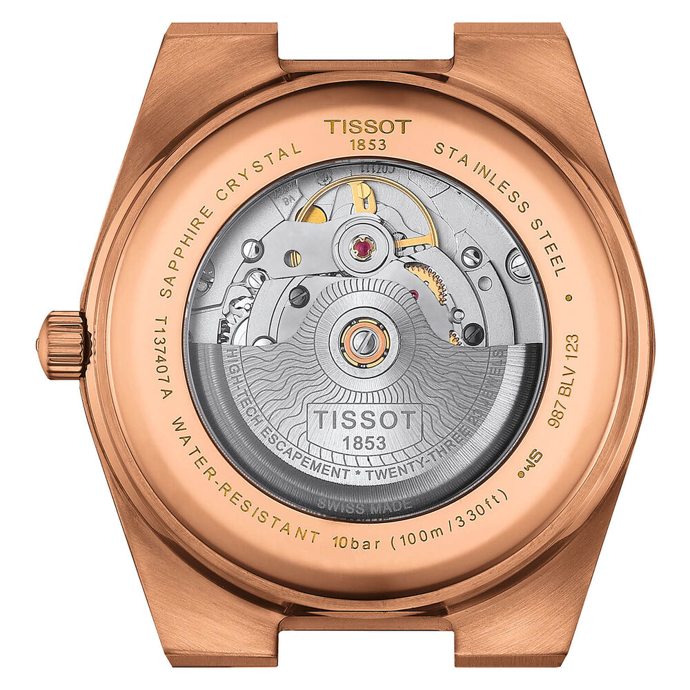 Tissot PRX Powermatic 80 40mm Blue Dial Rose Gold PVD Steel Bracelet Watch image number 2