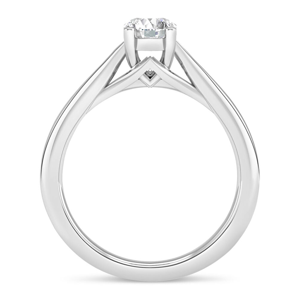Platinum 0.60ct Round Diamond Orchid Setting Ring image number 4